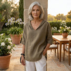 LOLA - Timeless Linen V-Neck Blouse